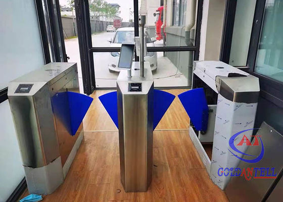 Automatic Body Detection Turnstile Flap Barrier 304 SS Face Recognition RFID Reader