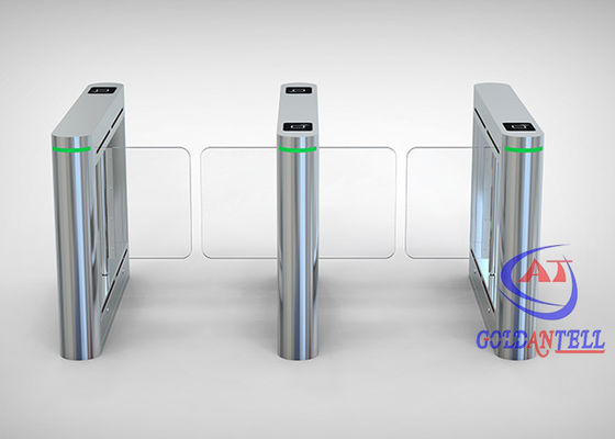 Indoor/Outdoor Double Wing Pedestrian Turnstile Gate 900mm Width Stainless Steel Material