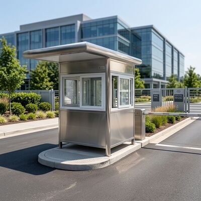 Stainless Steel Modern Portable Security Booth Optional Window Suitable for Guard Stations and Temporary Security Posts