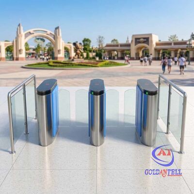 Long Range UHF RFID Integrated Flap Barrier High-Flow Turnstile for Tourist Scenic Spots Theme Parks and Museums CE