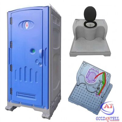 56=Foot Pump Flush Portable Toilet Outdoor Mobile Restroom Prefabricated Self-contained WC Cabin Porta Potty for Construction Site