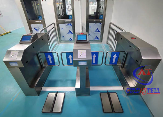 Antiklemme-ESD-Drehkreuz-Tor-System-doppelter Kanal-Edelstahl ESD-Manschetten-Test