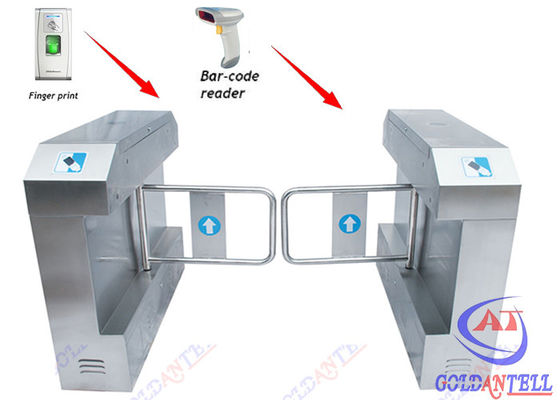 Electronic TCP / IP Swing Barrier Gate RFID Fingerprint Barcode Reader