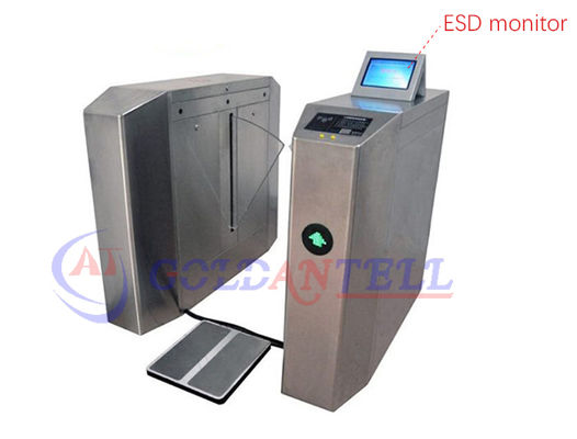 Stainless Steel Flap Barrier Gate 550-600mm Passage with ESD Tester