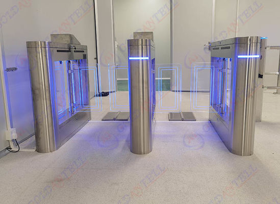 Security Turnstile Gate with 1400x120x1000mm Dimension 55-130CM Lane Width and AC 110~240V Power Supply
