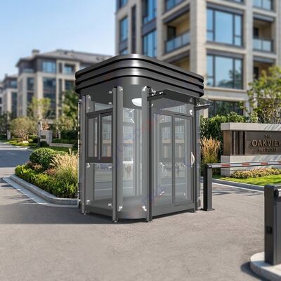 30 bis 60 Grad Celsius Wachhaus mit Stahl-Aluminium-Holz-Verbundplatten Gewicht etwa 200 bis 500 Kilogramm