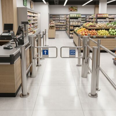 CE-Zertifikat Ein- und Ausgangskontrolle 304SS automatische Supermarkt-Schwingtür