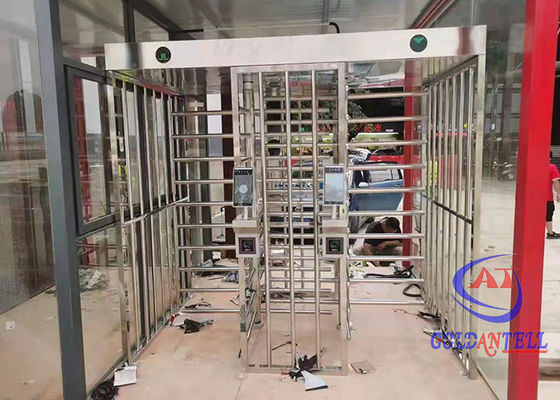 Double Lane Full Height Turnstile Gate With RFID Card / Face Recognition For Stadium Prison
